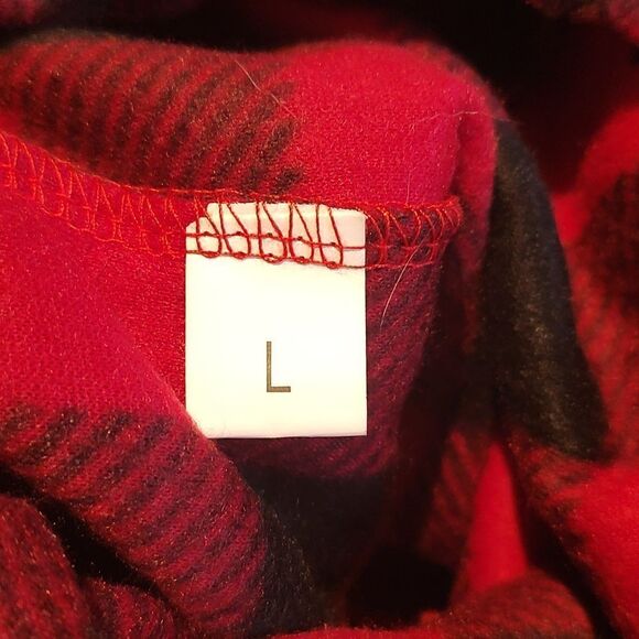 Dog Pet Pajamas for Dogs Red Plaid Sweaters Soft Clothes  Sz L - Picture 5 of 8